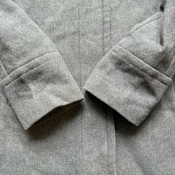 London Fog Charcoal Pea Trench Coat Size M Wool Blend Winter Cozy Warm - Picture 6 of 14